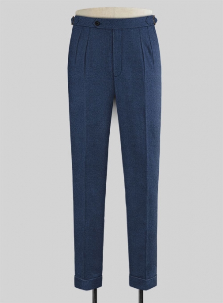 Rope Weave Persian Blue Highland Tweed Trousers