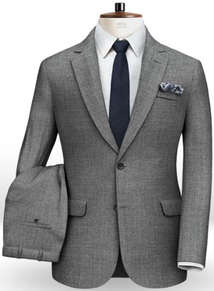 Italian Mid Gray Angora Wool Suit