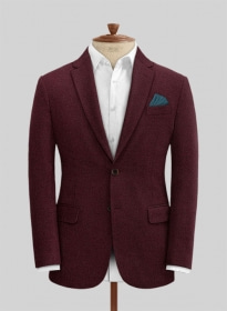 Dark Wine Heavy Tweed Jacket