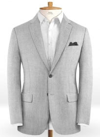 Scabal Worsted Light Gray Wool Jacket