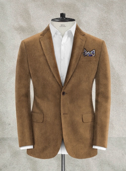 Earthy Brown Stretch Corduroy Jacket