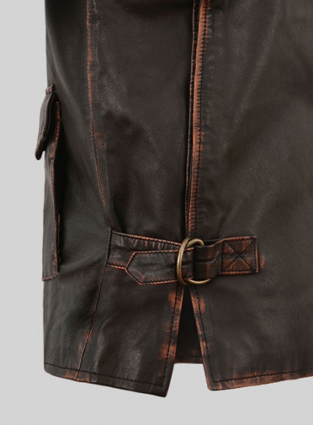 Rubbed Dark Brown Washed Indiana Jones Leather Jacket