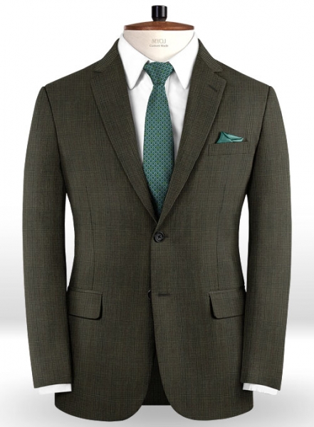 Napolean Tartan Green Wool Suit