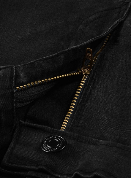 Black Body Hugger Stretch Jeans - Hard Wash - Black Thread