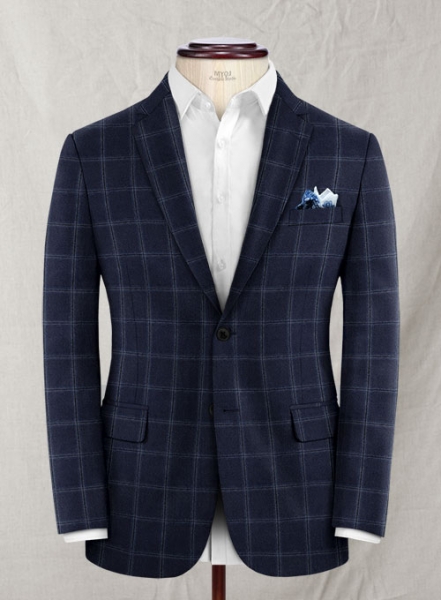 Reda Blue Checks Wool Suit