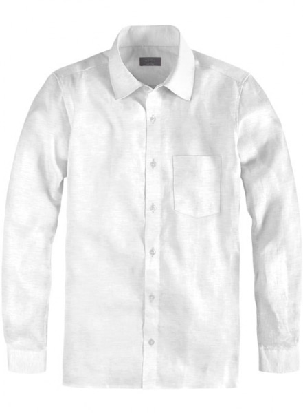 White Cotton Linen shirt - Full Sleeves