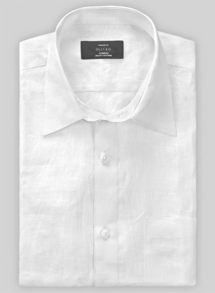 Pure White Linen Shirt - Half Sleeves