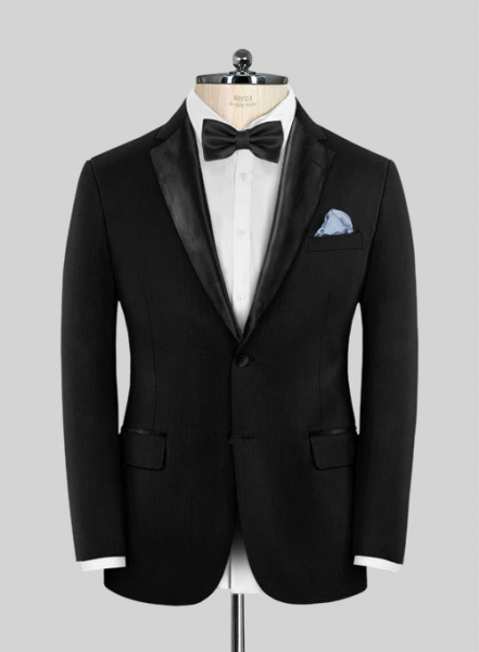 Napolean Black Wool Tuxedo Suit