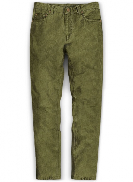 Moss Green Stretch Corduroy Jeans - 21 Wales