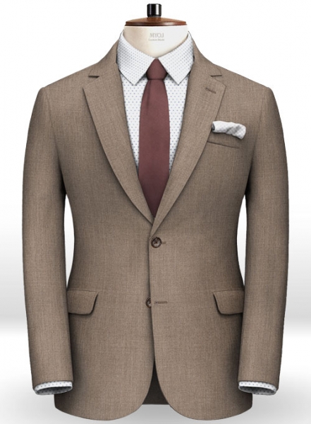 Worsted Mid Brown Wool Suit