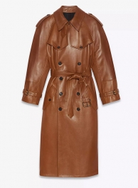 Ivy Leather Long Coat