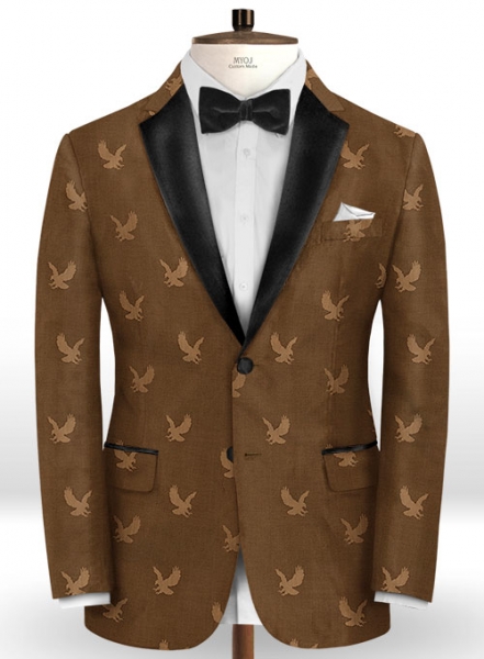 Eagle Dark Brown Wool Tuxedo Jacket