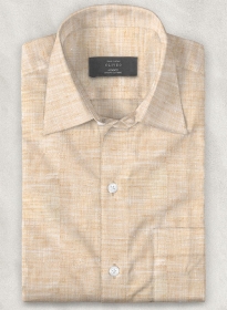 European Light Brown Linen Shirt - Full Sleeves