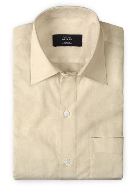 Beige Reversible Twill Shirt - Full Sleeves