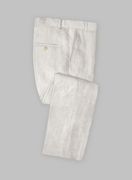Tropical Beige Pure Linen Pants