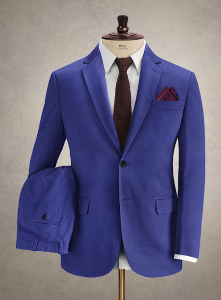 Caccioppoli Cotton Drill Cobalt Blue Suit