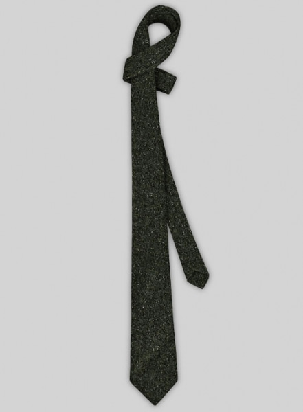 Tweed Tie - Dark Olive Flecks Donegal