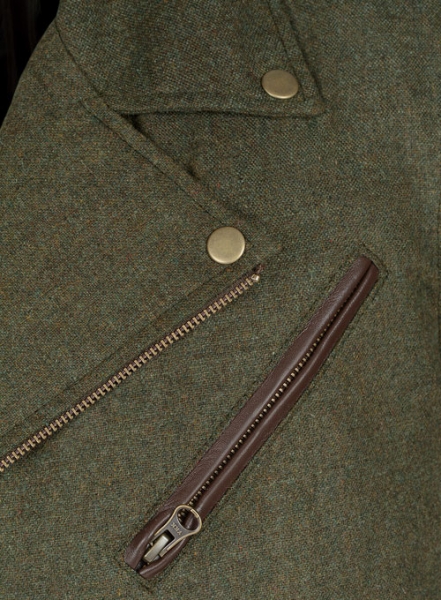 Showman Green Tweed Leather Combo Jacket # 666