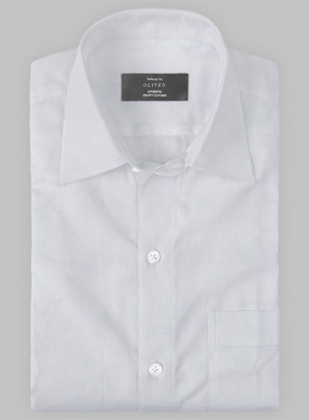 Giza Light Gray Cotton Shirt- Full Sleeves