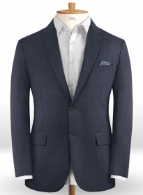 Sharkskin Steel Blue Wool Jacket