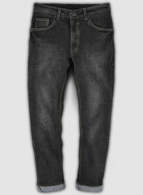 Kato Black Stretch Indigo Wash Whisker Jeans