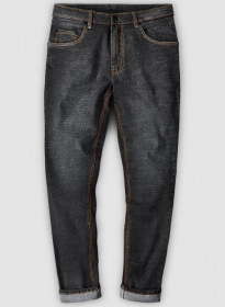 Texas Black Stretch Indigo Wash Whisker Jeans - Look #646
