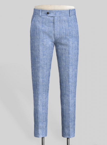 Italian Sky Blue Linen Pants : Made To Measure Custom Jeans For Men &  Women, MakeYourOwnJeans®