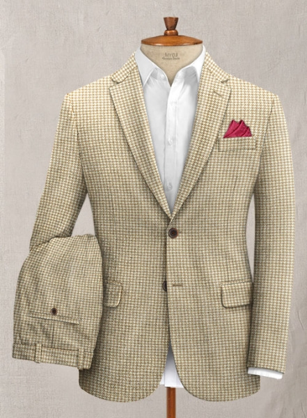 Houndstooth Beige Tweed Suit