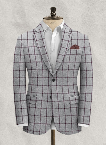 Italian Oduri Gray Checks Tweed Jacket