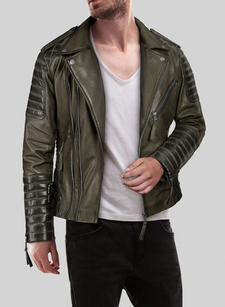 Charles Burnt Olive Leather Jacket