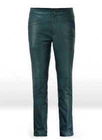 Soft Prussian Blue Zoey Leather Pants