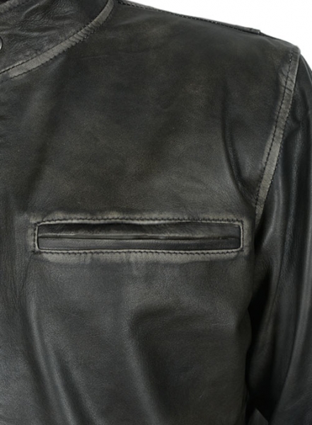 Rubbed Charcoal Mark Wahlberg Daddys Home Leather Jacket