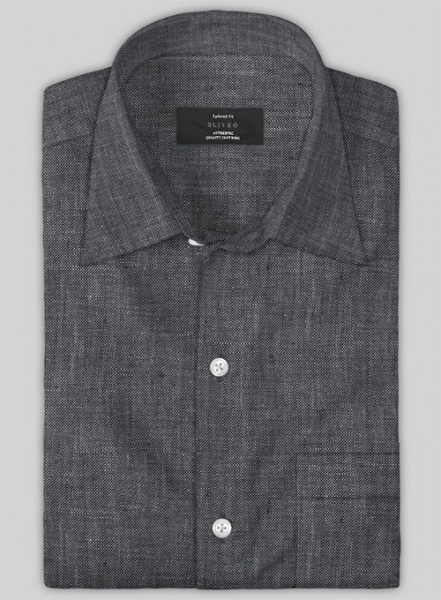 European Anchor Gray Linen Shirt - Half Sleeves
