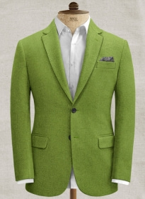 Melange Parrot Green Tweed Jacket