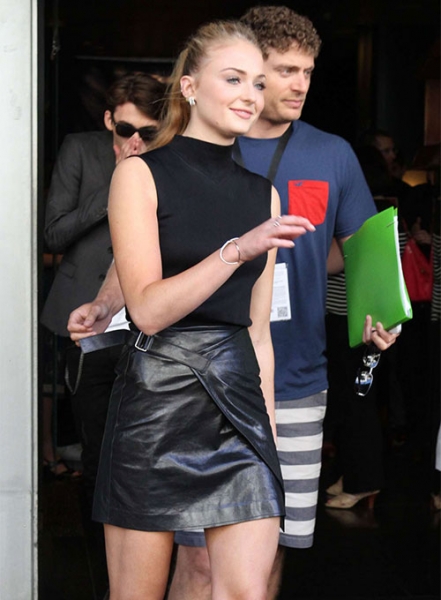 Sophie Turner Leather Skirt #1