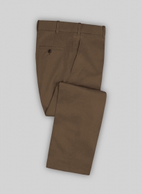 Brown Feather Cotton Canvas Stretch Pants