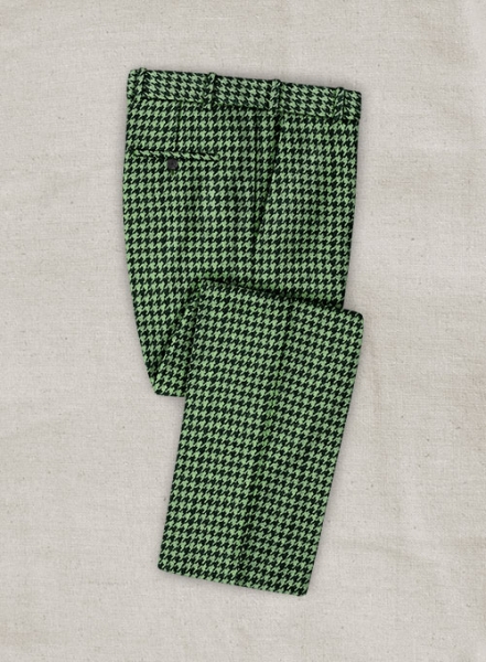 Italian Mint Green Houndstooth Tweed Pants