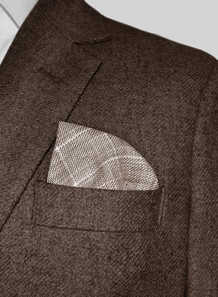 Italian Linen Pocket Square - Lusso Brown