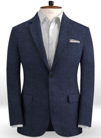 Italian Blue Khyber Linen Jacket