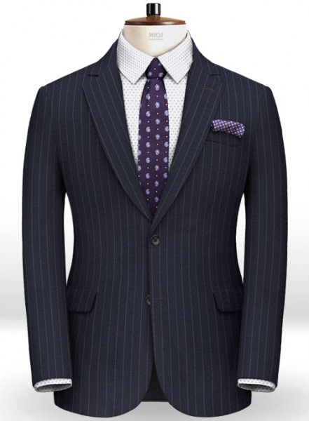 Reda Flannel Stripe Blue Pure Wool Suit