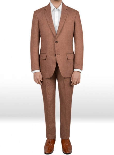 Italian Brown Twill Linen Suit