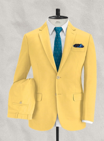 Italian Biella Yellow Cotton Suit