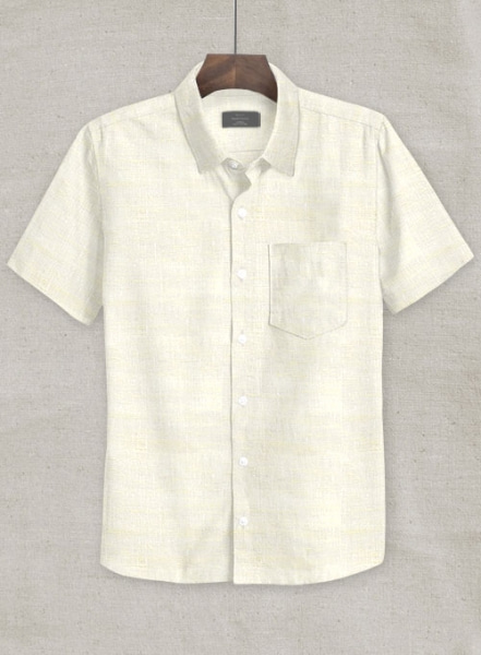 Dublin Cream Linen Shirt - Half Sleeves