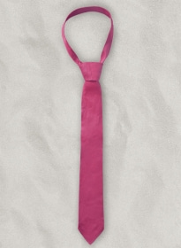 Bright Pink Leather Tie
