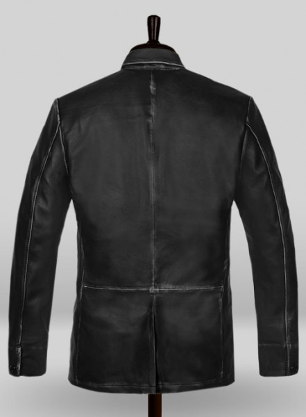 Rubbed Black Will Smith Leather Blazer