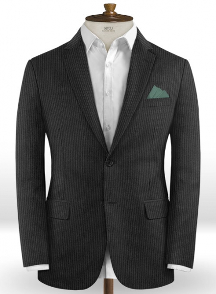 Napolean Mini Stripe Charcoal Wool Suit