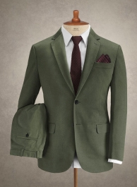 Caccioppoli Cotton Drill Green Suit