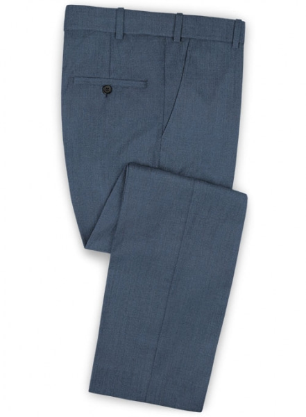 Scabal Blue Twill Wool Pants