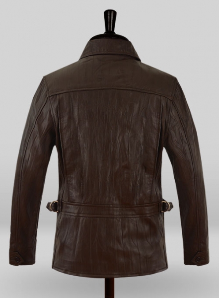 Wrinkled Brown Bruce Willis Surrogates Leather Jacket