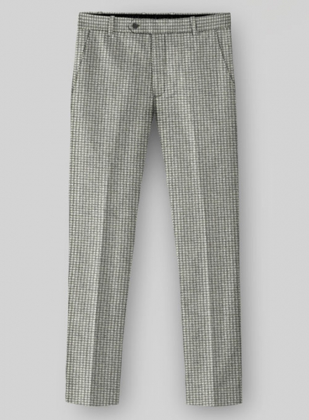 Houndstooth Light Gray Tweed Pants